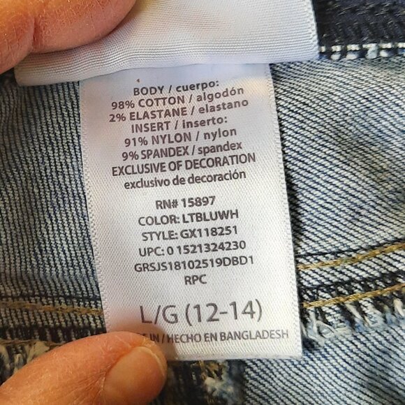 Great Expectations Distressed Maternity Denim Jean Shorts  - Size L - Picture 9 of 14